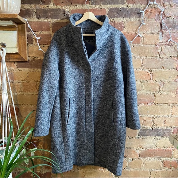 Theory Funnel Neck Wool Coat - Picture 3 of 11